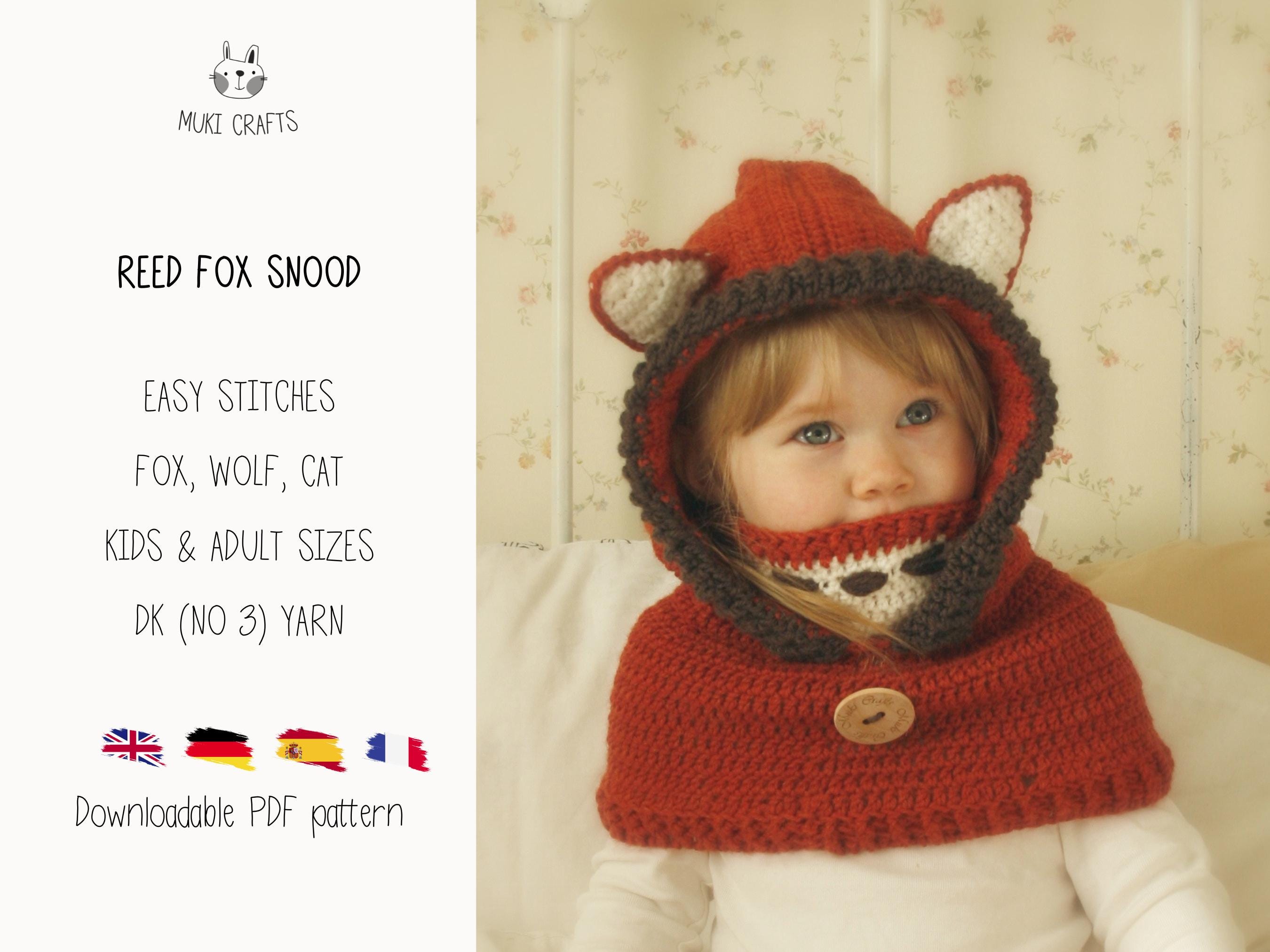 Fox Hooded Cowl CROCHET PATTERN Fox Snood Crochet Pattern (baby