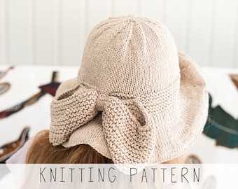 Brimmed Sun Hat KNITTING PATTERN Easy Summer Hat Knit Pattern Girls Brimmed Hat Pattern Summer Knitting Pattern Girls Classic hat I SOLEI