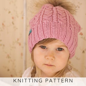 Bonnet torsadé modèle tricot bonnet torsadé pour enfant, motif bonnet torsadé pour femme avec du fil d'Aran, bonnet d'hiver pour fille I Bella