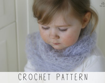 Mohair Scarf CROCHET PATTERN Infinity Scarf Crochet Pattern Solomon's Knot Pattern, Girls Scarf Crochet Pattern Infinity Scarf I Evelyn