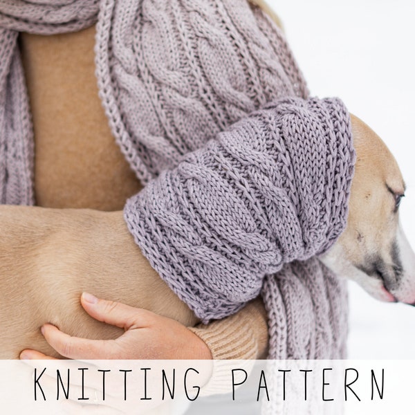 Dog cowl KNITTING PATTERN Cable Dog Snood Knit Pattern Cable Scarf Knit Dog Collar Pattern Snood Knit Dog Gift Doggo no 11