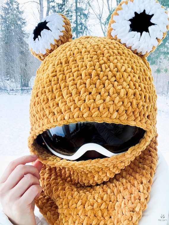 Ski Helmet Cover CROCHET PATTERN, Frog Helmet Balaclava (toddler