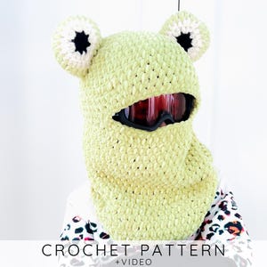 Funda para casco de esquí PATRÓN DE GANCHILLO, pasamontañas para casco de rana (tallas para niños pequeños, niños y adultos), máscara de animal para casco Snood I Noah