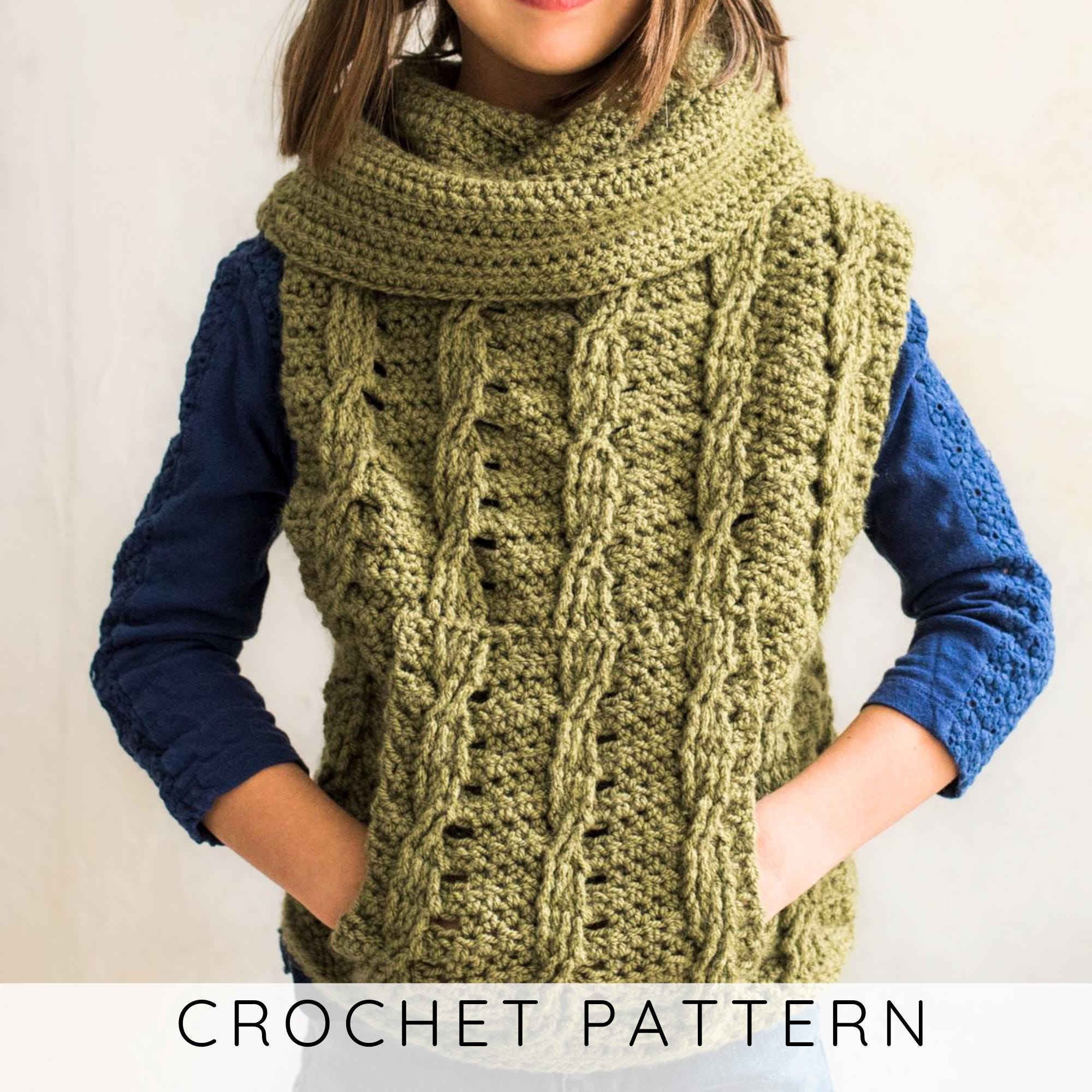 40 Turtleneck Crochet Patterns for Cozy Layers, Modern Pullovers, and Textured Necklines 31 Collared Cable Vest Crochet