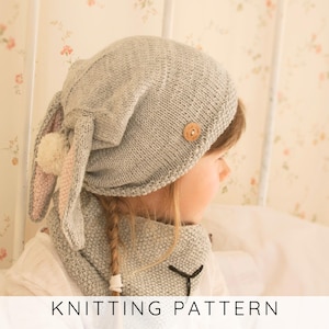 Patrón de tejido para gorro de conejito infantil, gorro de animal fácil con orejas para bebé y niño pequeño I GIGI Hat