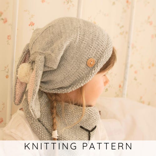Kids Bunny Hat KNITTING PATTERN, Easy Animal Beanie with Ears for Baby and Toddler I GIGI Hat