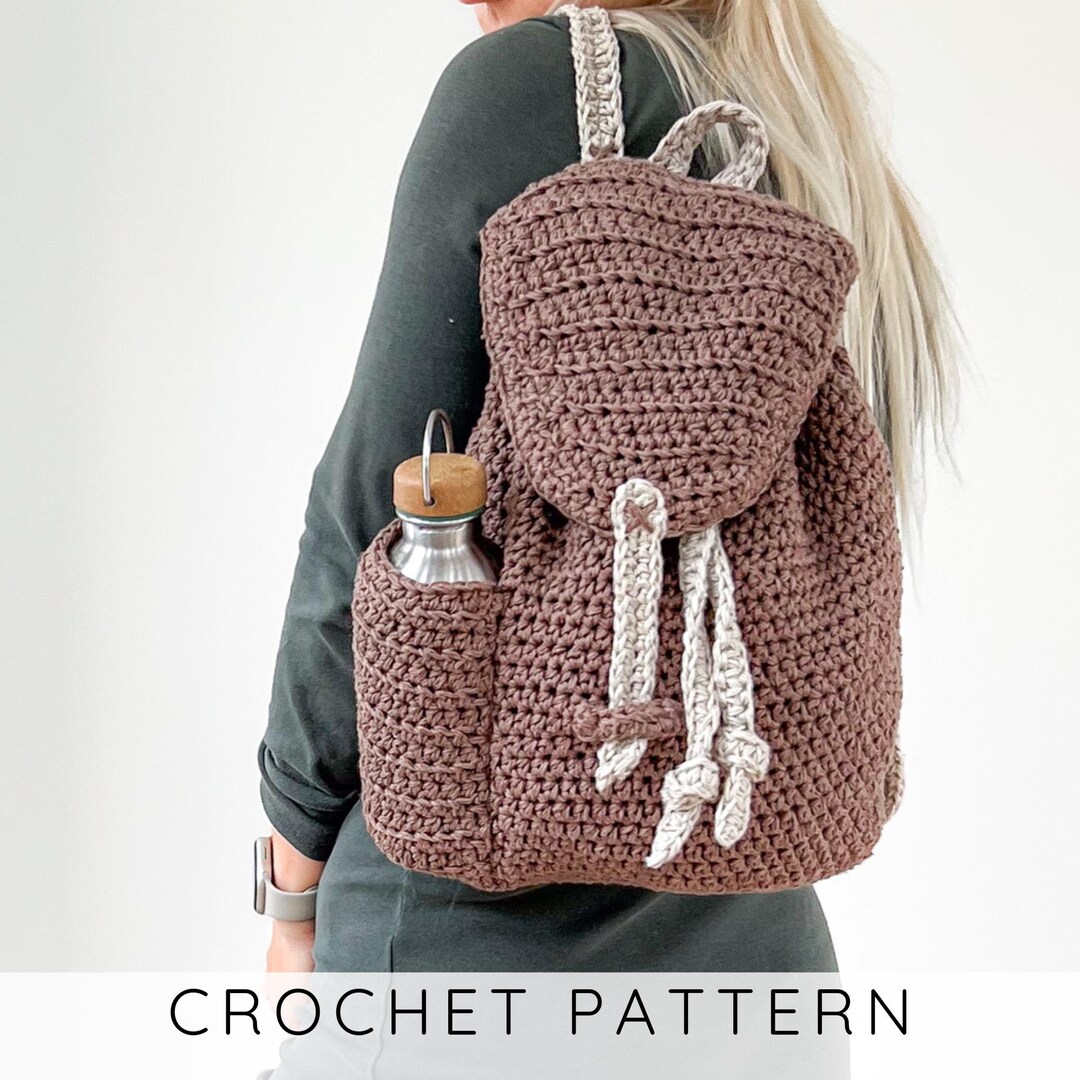 Basic Pleated Rucksack Pattern Crochet Backpack Pattern, Beginner Rucksack With Pocket PDF, Easy ...