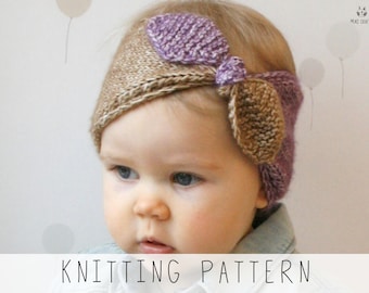 Bow headband KNITTING PATTERN Girls Headband Knit Pattern Baby Headband Pattern Ear Warmer Pattern Bow Headwrap knit pattern Rita