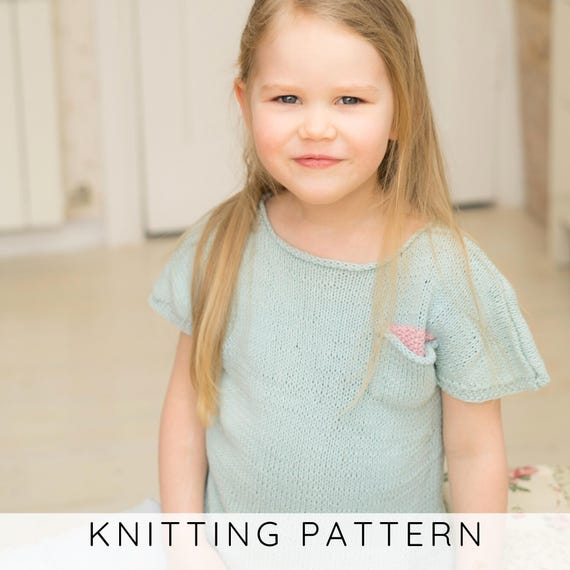 Short Sleeve Tee KNITTING PATTERN With Hidden Pocket, Easy Knit