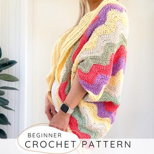 Cocoon Poncho CROCHET PATTERN, Easy Boho Chevron Shrug Crochet Pattern for Beginners and (Women and Kids size), Zigzag Wrap I REBEL Poncho