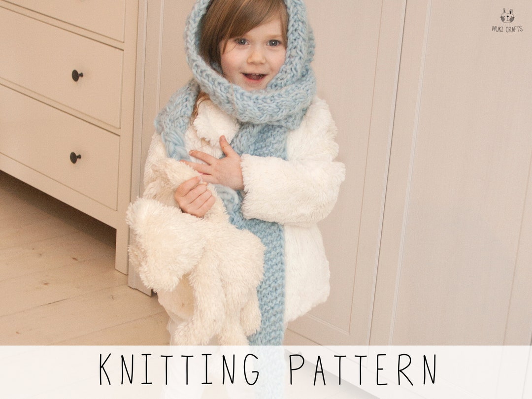 KNITTING PATTERN Hooded Scarf X Cable Snood Knit Pattern X - Etsy