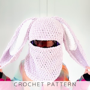 Ski Helmet Cover CROCHET PATTERN Bunny Helmet Balaclava (toddler, kids and adult sizes), Animal Helmet Mask, Ski Hat I Daisy