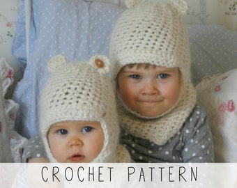 Balaclava CROCHET PATTERN Kids Balaclava Crochet Pattern Baby Balaclava Kids Winter Hat Crochet Pattern Bear Hat Crochet Pattern I Jo