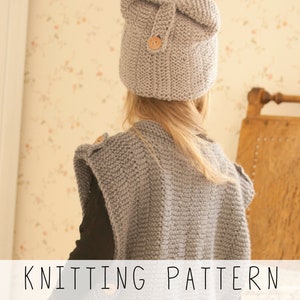 Boys Poncho KNITTING PATTERN Kids Poncho Knit Pattern with Pocket and Hat, Easy Aran Poncho Pattern, Toddler Poncho Knit Pattern I Colin