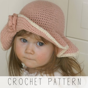 Girls Brim Hat CROCHET PATTERN Easy Sun Hat Crochet Toddler Summer Hat Pattern Brimmed Hat Crochet Pattern Beginners I Hella