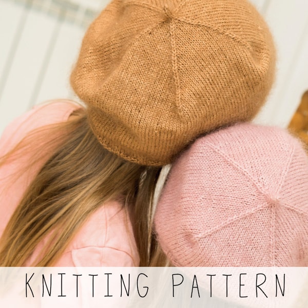 Classic Beret KNITTING PATTERN Kids Beret Knit Pattern Women's Beret Pattern Vintage Hat Knit Pattern Vintage-inspired Classic hat I Carmel