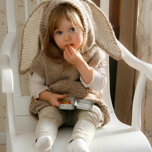 Easy Hooded Poncho KNITTING PATTERN Toddler Poncho Knit Pattern Kids Poncho Video Pattern Poncho Pattern Child Poncho Pattern I Phoebe image 3