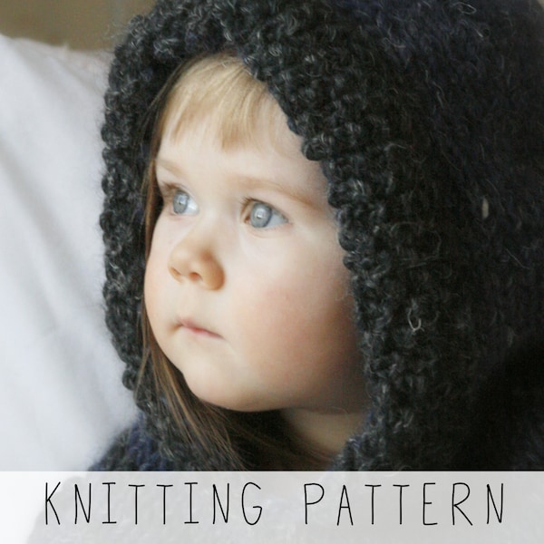 Hooded Cowl KNITTING PATTERN Kids Winter Snood Knit Pattern Chunky Hooded Cowl, Toddler Cowl with Hood Pattern, Digital Pattern I Harlow