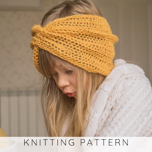 Twisted Headband KNITTING PATTERN Mesh Headband Knit Pattern Twist Kids Ear Warmer Pattern Knot Headband, Beginners Girls Headband I Sofia