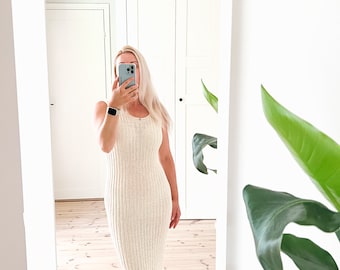 ワンピース Diamond Pattern Knit Dress Set Long Dress KNITTING PATTERN Ribbed Dress Knit Pattern for