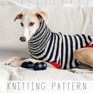 Dog Sweater KNITTING PATTERN Dog Jumper Knit Pattern Dog Pullover Small Dog Sweater Medium Dog Jumper Whippet Sweater Doggo No 13