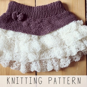 Rock STRICKMUSTER, Rüschenrock Strickmuster, Klassisches Garter Stitch Design, Wunderschöner Tutu Rock für kleine Prinzessinnen I ANNIKI Rock