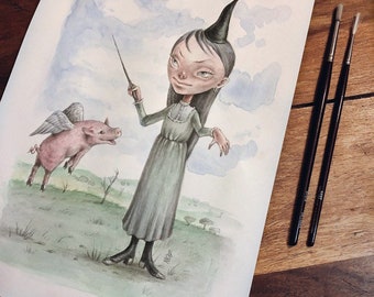 Witch’s Familiar (Poogie & Phoebe) • Print (A3, A4, A5, A6)