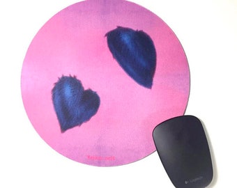 Furry Hearts • Round Mousepad