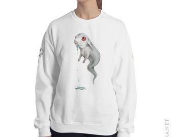 Drooling Ghost Bunny • Unisex Heavy Blend Crewneck Sweatshirt