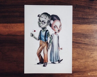 Frankenstein's Monster & Bride • Print (A3, A4, A5, A6)
