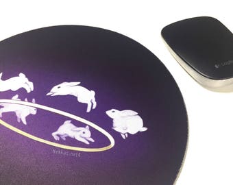 Bunny Halo • Round Mousepad