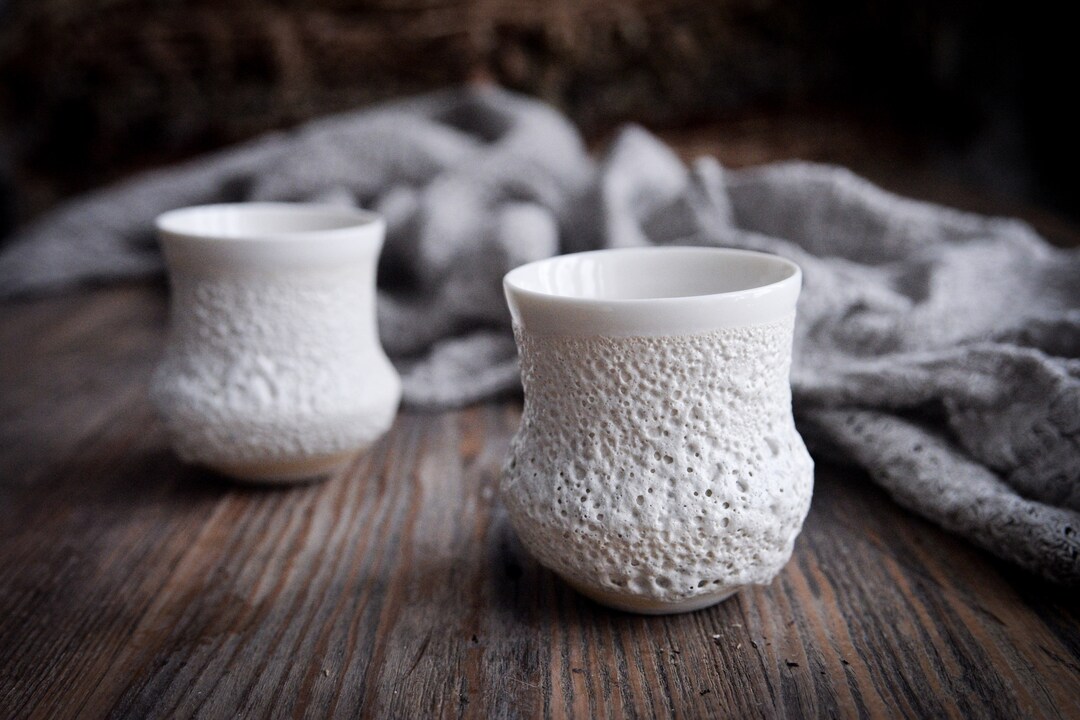 Tea/coffee Cup With Textured Lava Glaze, Handmade Wheel Thrown ...