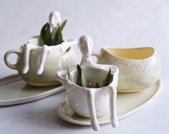 Passoire à thé en porcelaine fait main humain
