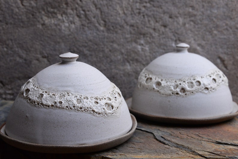 Butter dish, minimal nordic natural, handmade wheel thrown organic image 5