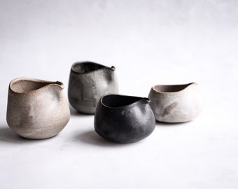 Small jug pitcher- organic minimalism japandi handmade wheel thrown stoneware