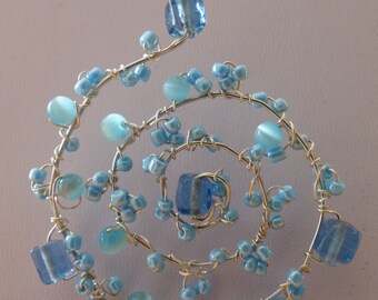 turquoise necklace spiral - Made in FRANCE