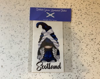Scottish Girl Gnome/Gonk/Tomte Scotland Car Bumper Sticker