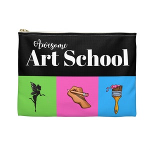 Awesome Art School Fun Zippered Pencil Pouch image 2