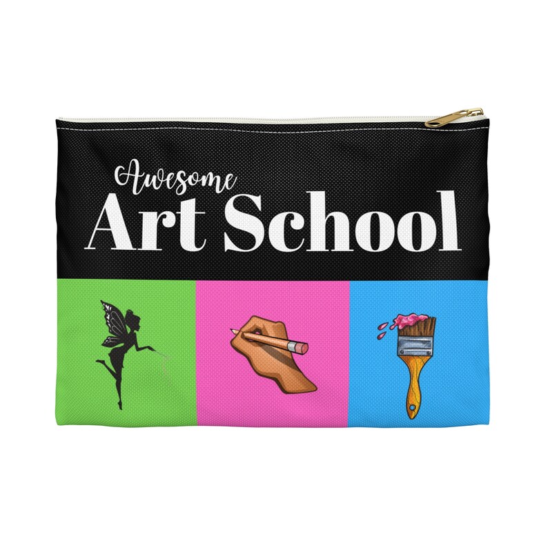 Awesome Art School Fun Zippered Pencil Pouch image 1
