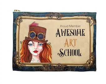 Steampunk Shenanigans Zippered Art Supply Pouch