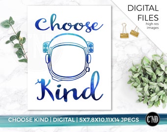 Choose Kind Art Print | Wonder Quote, Classroom Decor (Digital Download)