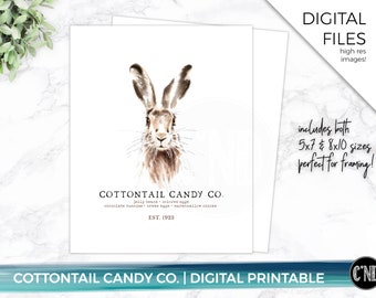 Vintage Bunny Watercolor Print | Easter Rabbit Wall Art (Digital Download)