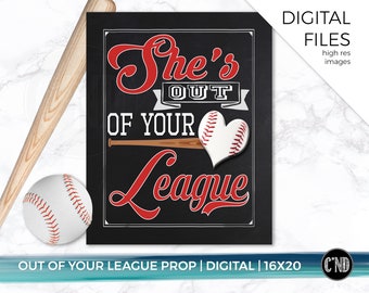 She's Out of Your League Baseball Poster | Girl Nursery Decor (Digital Download)