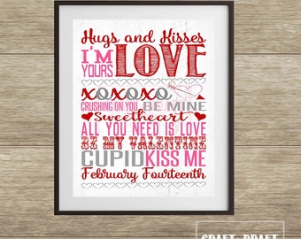 Valentine's Day Subway Art Print | Typography Wall Decor (Digital Download)