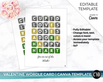 Wordle Valentine's Day Card Template | DIY Canva Card (Digital)
