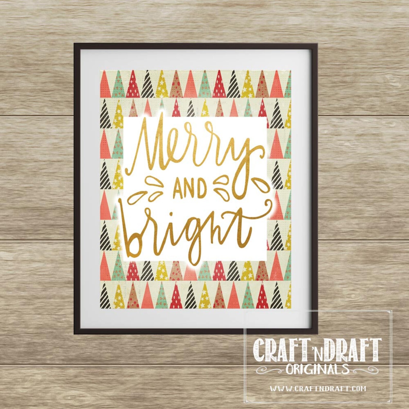 Christmas Wall Art Holiday Print Instant Download Merry | Etsy