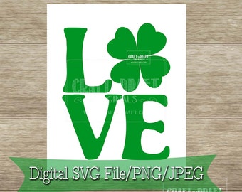 Shamrock Love SVG | St. Patrick's Day Cut File (Digital Download)