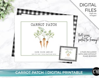 Rustic Carrot Patch Printable | Vintage Easter Decor (Digital Download)
