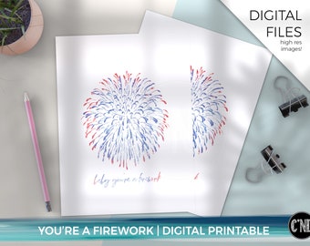 Firework Printable | 4th of July Decor (Digital Download)