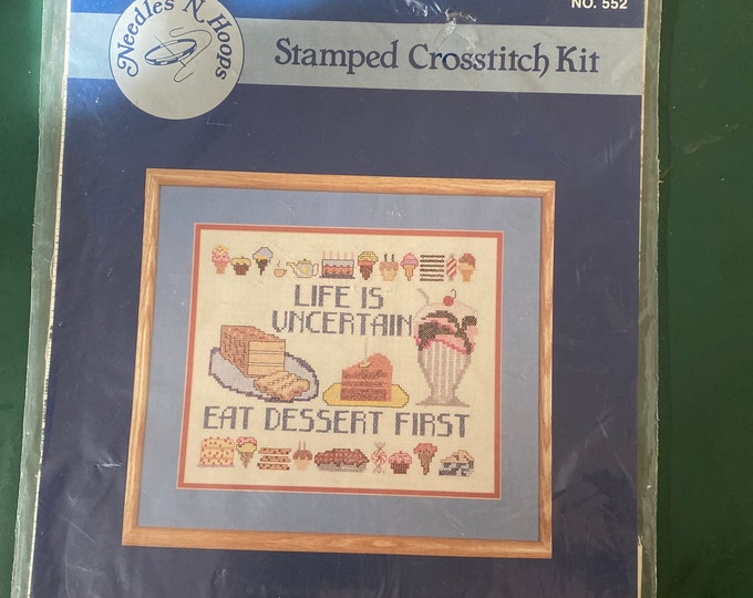 Stamped Crosstitch Kit No 552 Eat Dessert First